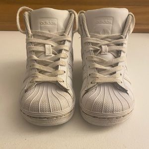 White Hightop Adidas Superstar